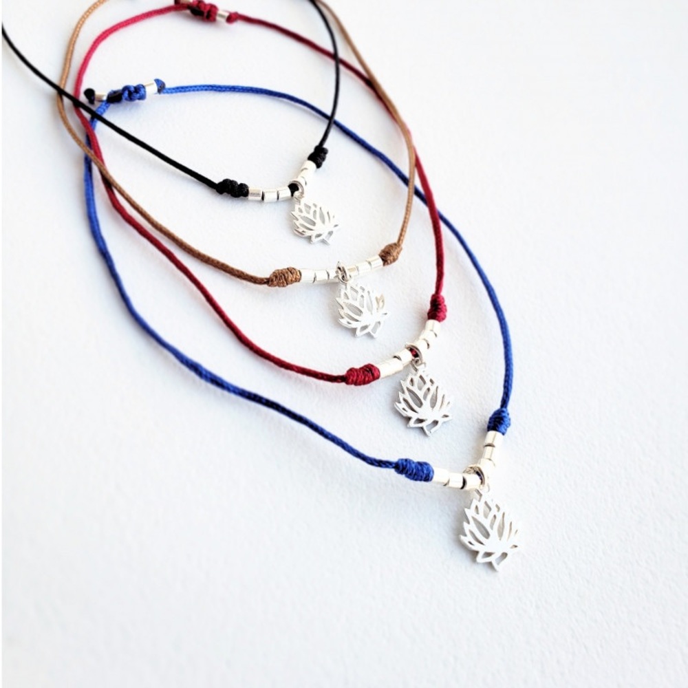 Lotus flower charm necklace